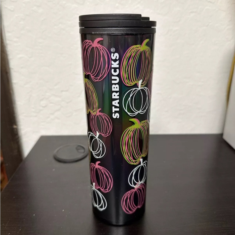 Starbucks Halloween 2023 GLOW IN THE DARK Pumpkins FALL Hot/Cold 16oz Tumbler - Picture 2 of 7